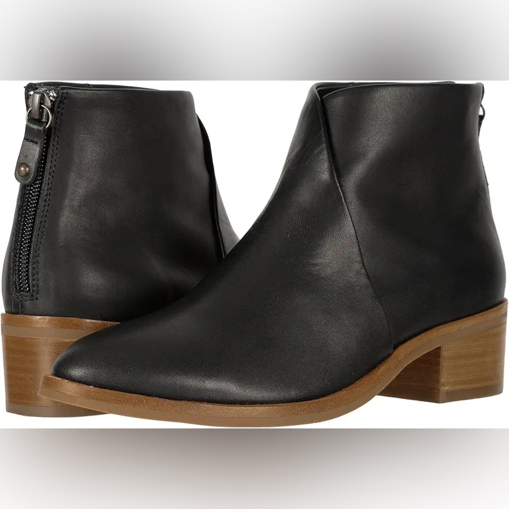 Soludos Venetian Bootie Black Leather Sz 7